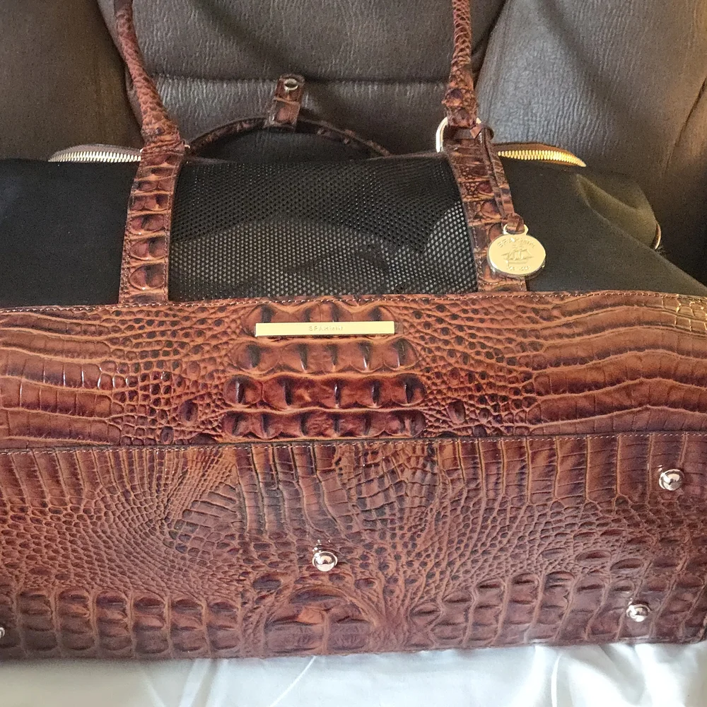 Brahmin Black and Brown Pet Carrier - Picture 2 of 3